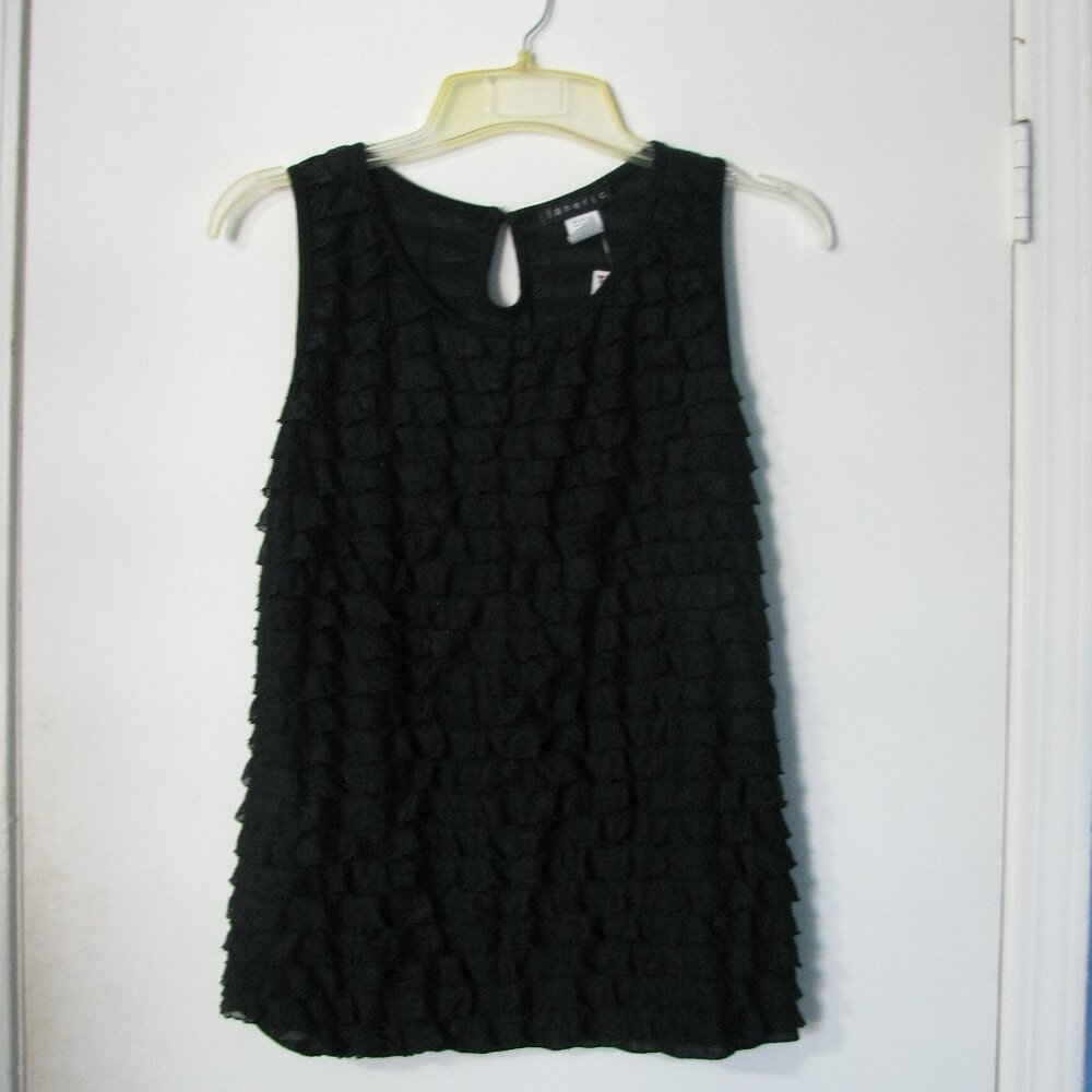Janeric Tank XL NWT Shell Blouse Ruffles Tiers Eyelash